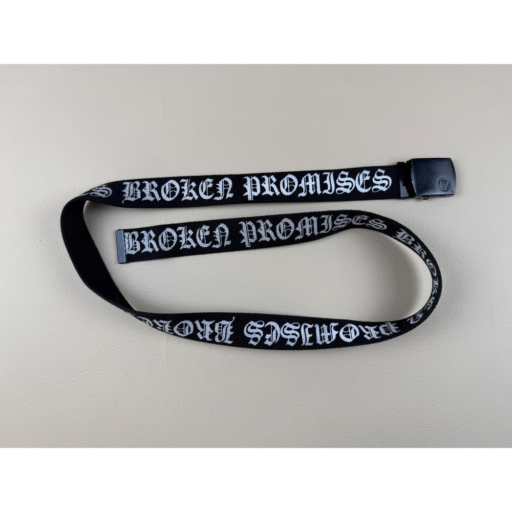 Broken Promises Gothic Web Belt Unisex Streetwear Black 50in